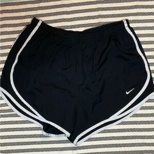 Nike Women's Black and White Athletic Shorts
